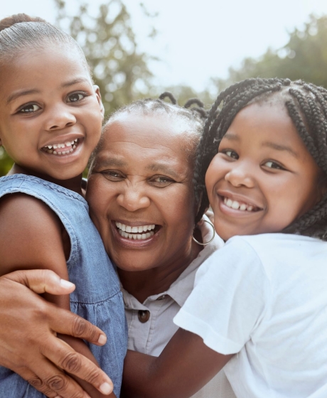Granny with two grand daughters