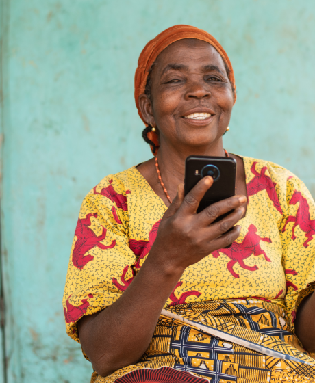 Elderly lady on cell phone